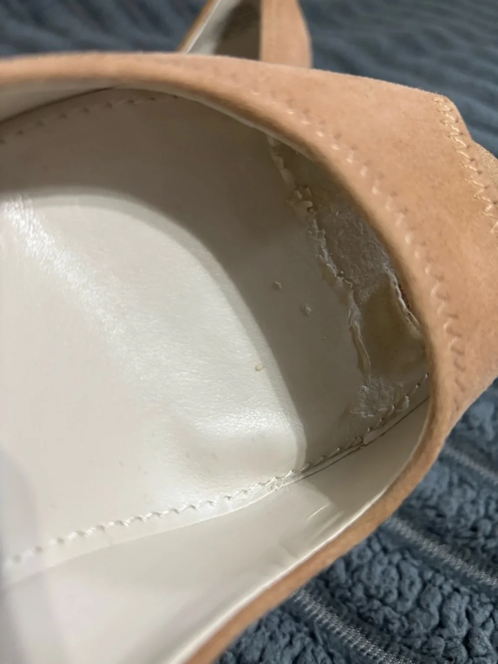 Anne Klein flex - peep-toe tan leather chunky heels size 8.5 - Picture 7 of 13